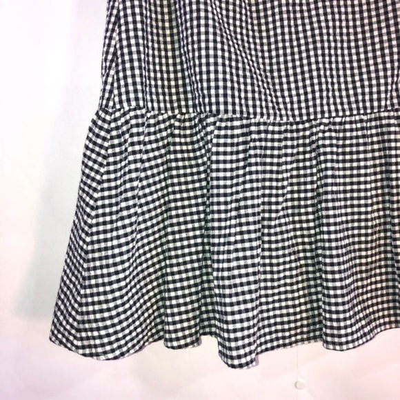 1901 Black & White Fall Gingham Ruffle Wrap Mini Skirt Size 4 - Picture 9 of 15